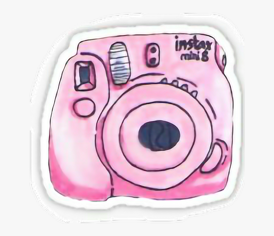 #instax #camera #sticker ❤️❤️#freetoedit - Pink Camera Drawing, Transparent Clipart