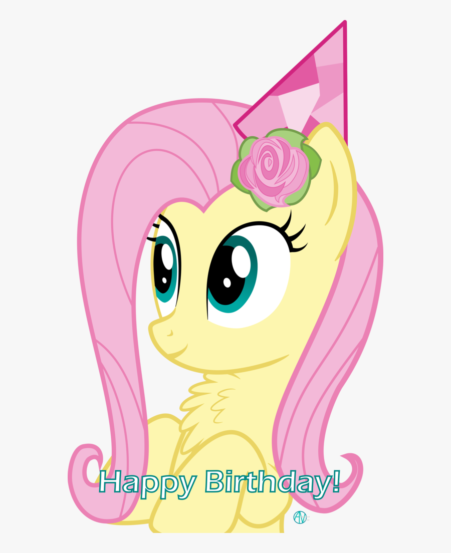 Fluttershy Birthday, Transparent Clipart