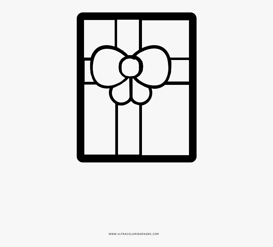 Gift Box Coloring Page, Transparent Clipart