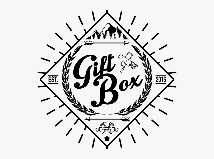 Gift Box Black - Circle, Transparent Clipart