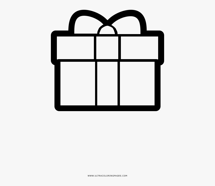 Gift Box Coloring Page - Dibujo De Caja De Regalo Para Colorear, Transparent Clipart