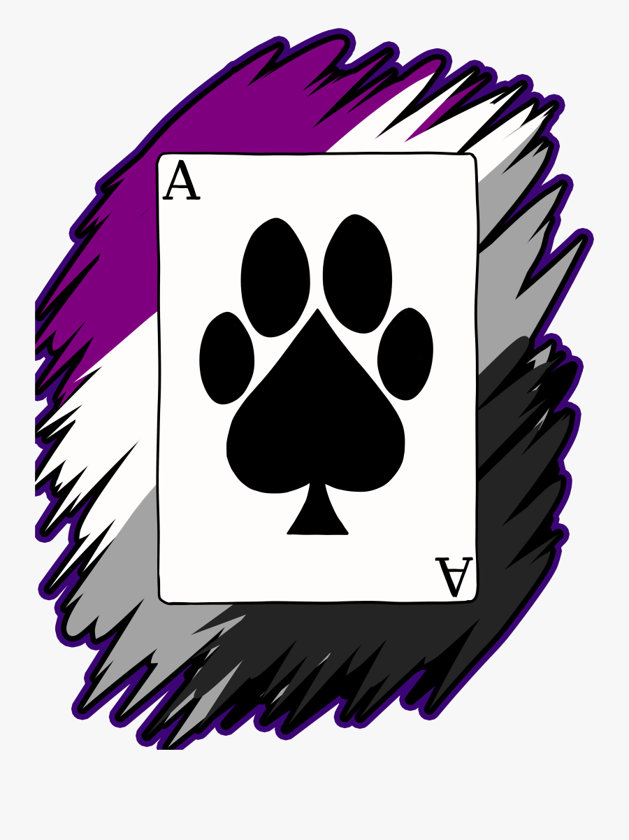 Ace Of Spades With Paw Prints, Transparent Clipart