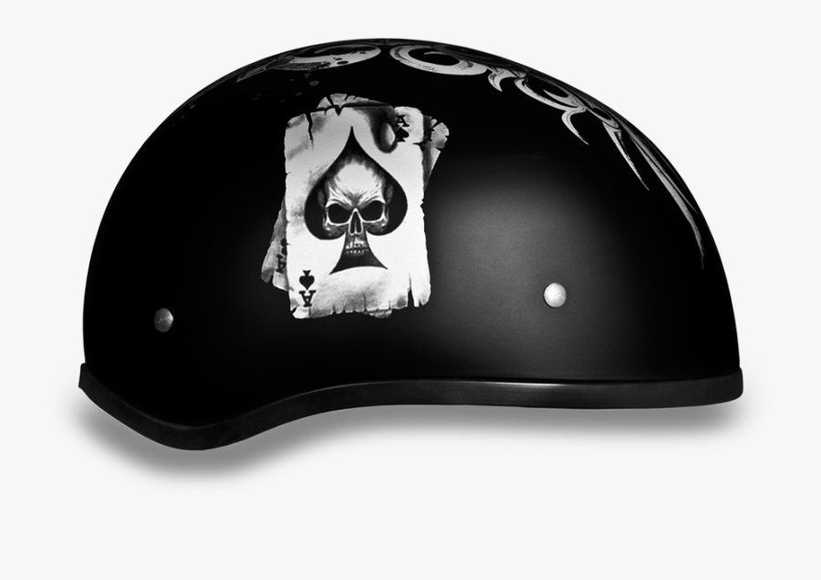 D6-sp Daytona 1/2 Shell Skull Cap With Ace Of Spades - Ace And Skull, Transparent Clipart