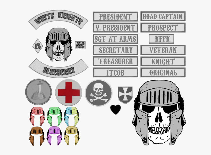 Image White Knights Mc Patches - White Knights Mc Patches, Transparent Clipart