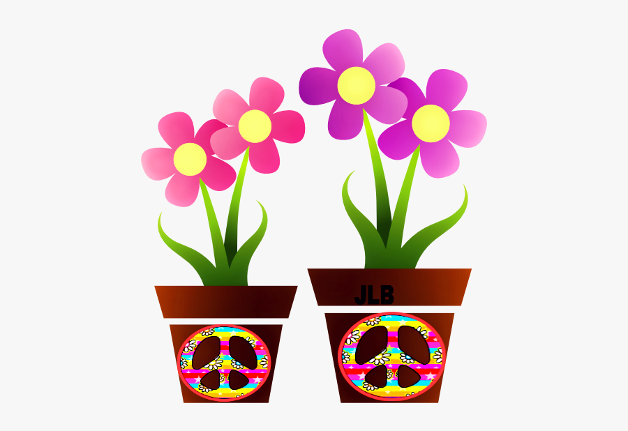 Hippie Clipart Flower Child - Flower Pot With Flower, Transparent Clipart