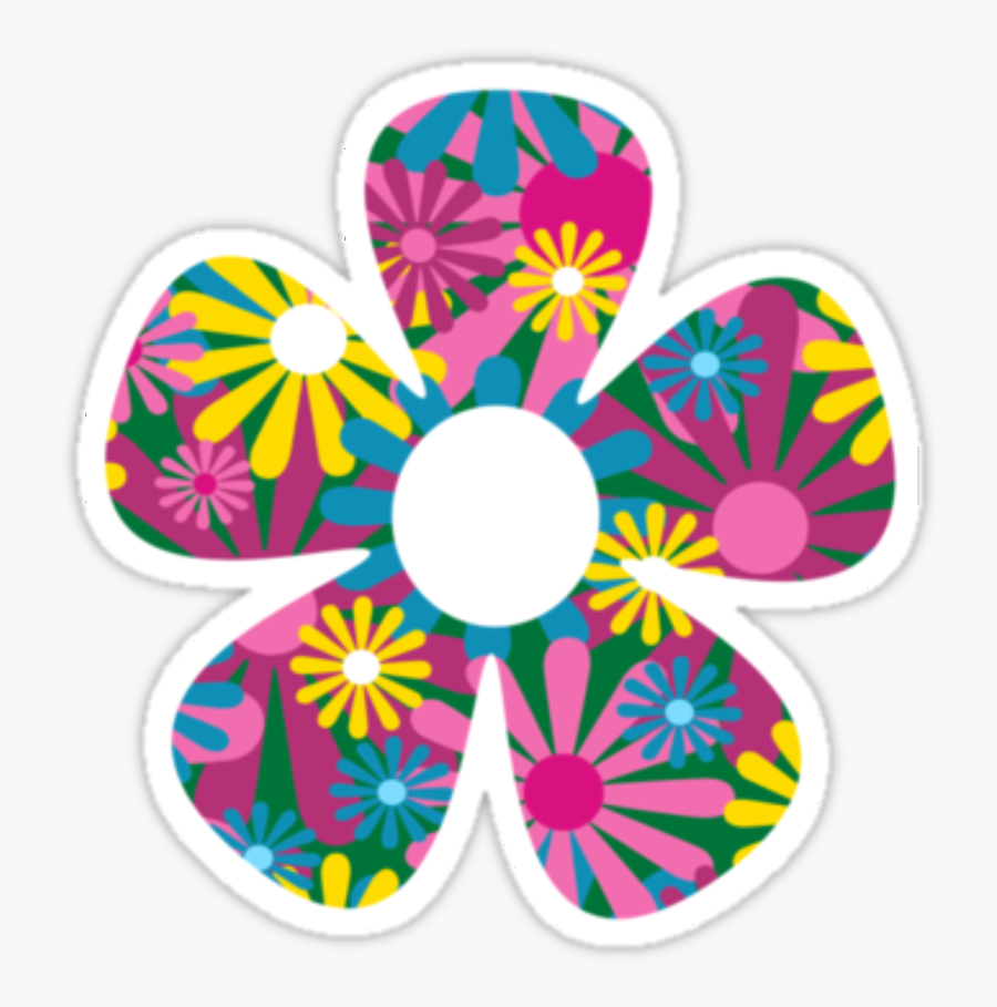 #flower #hippie #retro #floral - Cross, Transparent Clipart