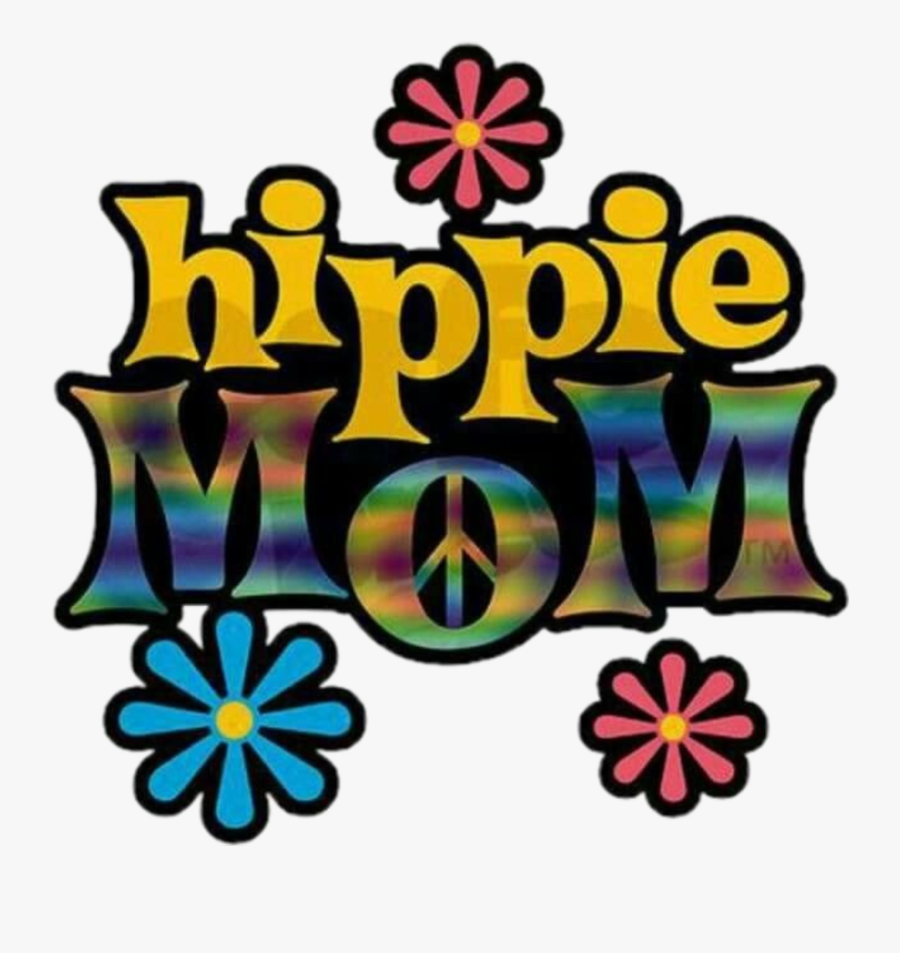 #hippie #mom #retro #flowers #psychedelic #floral - Hippie Peace And Love, Transparent Clipart