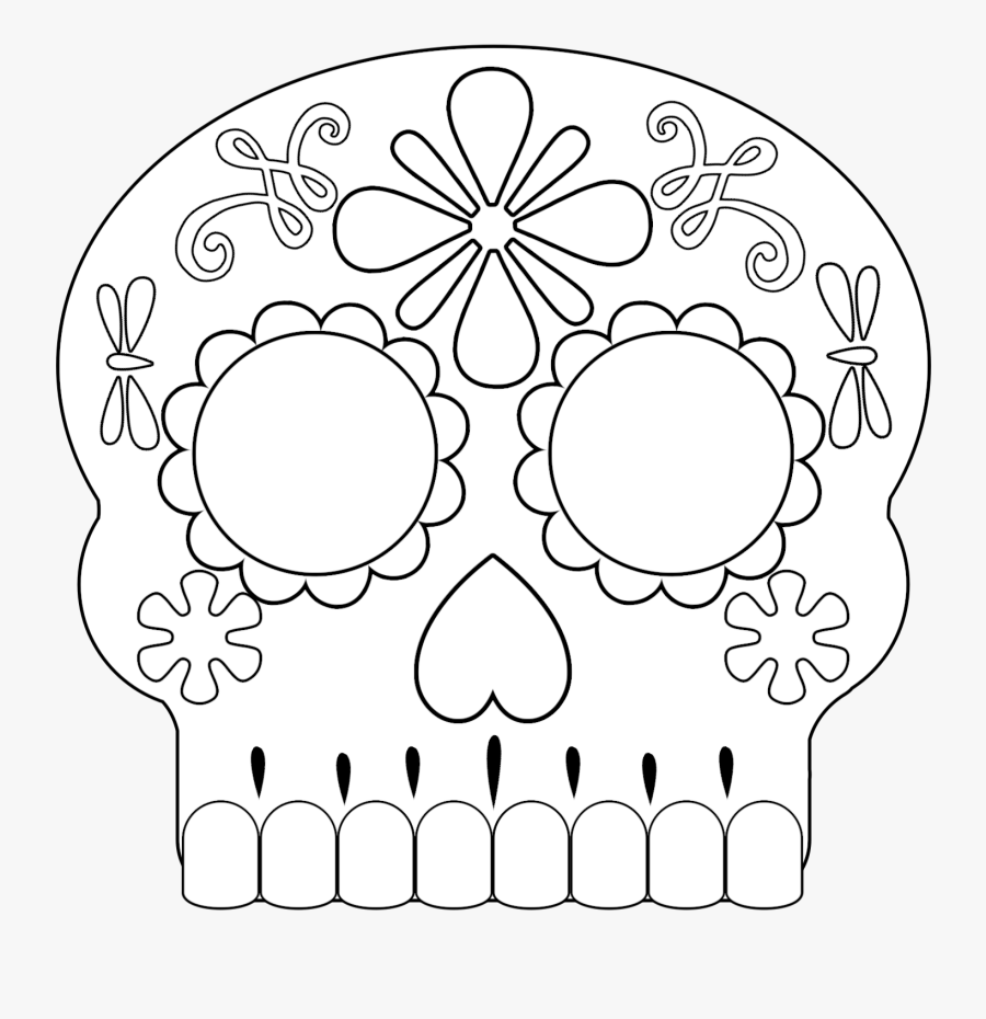 Sugar Skull Mask Coloring Pages, Transparent Clipart