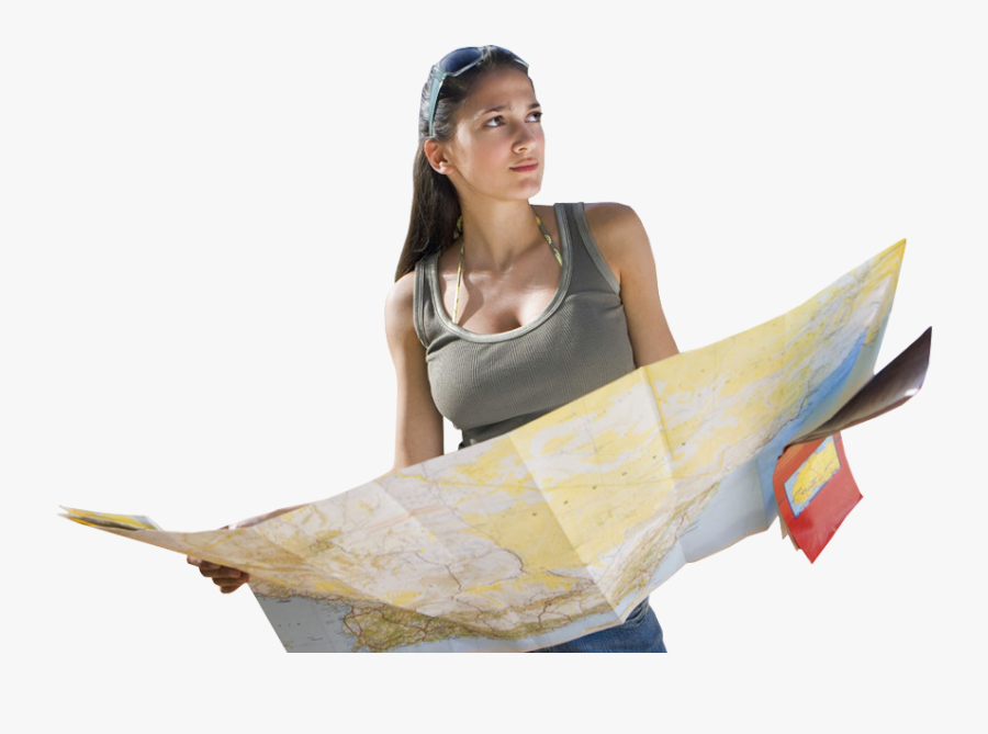 Transparent Tourist Png - Holding Map Png, Transparent Clipart