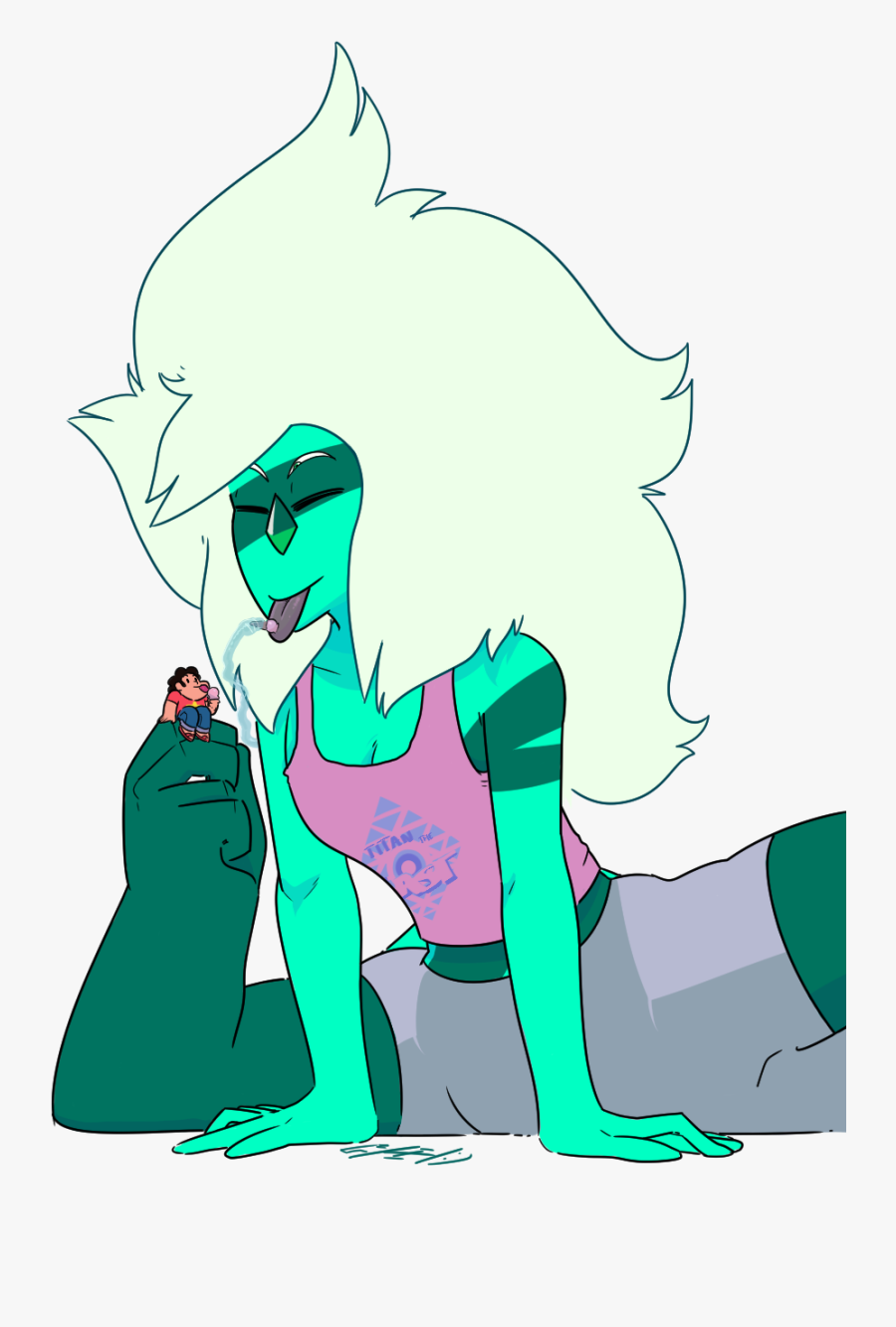 Ice Cream Green Mammal Fictional Character Vertebrate - Malachite Steven Universe Jasper, Transparent Clipart