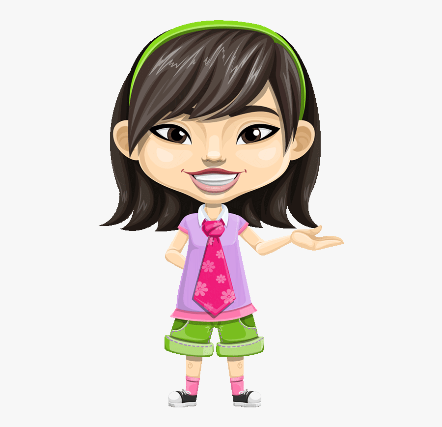 Aicf Contact - Cartoon School Going Girl, Transparent Clipart