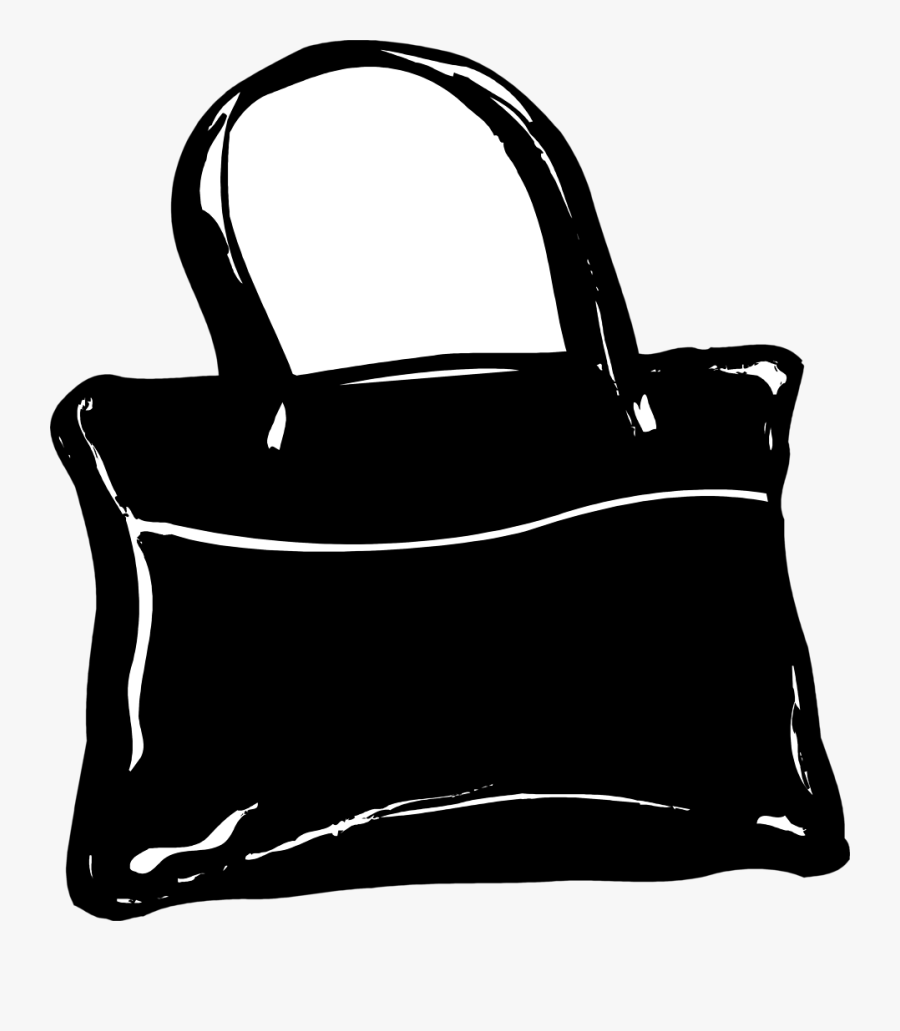 Bag Images Cartoon - Black Purse Transparent Background, Transparent Clipart