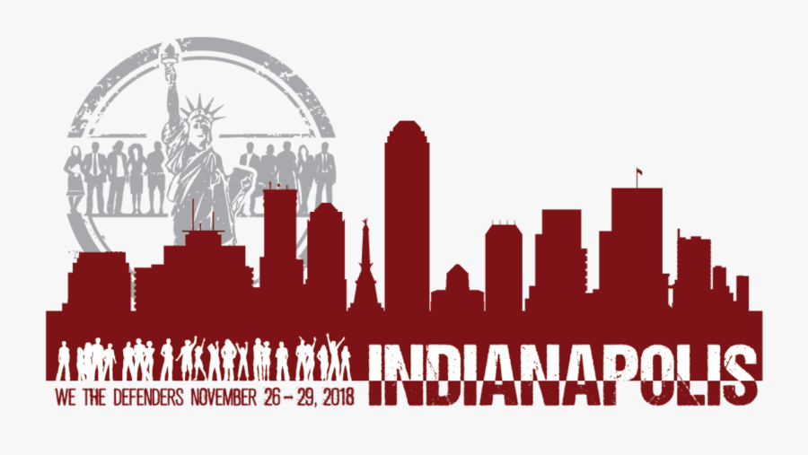 Indianapolis Skyline Silhouette, Transparent Clipart