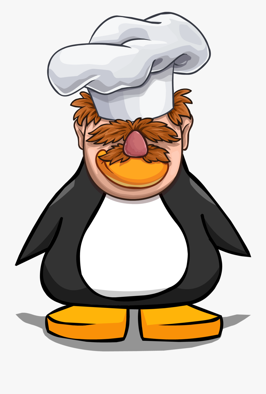 Swedish Chef Head From A Player Card - Penguin With A Horn, Transparent Clipart