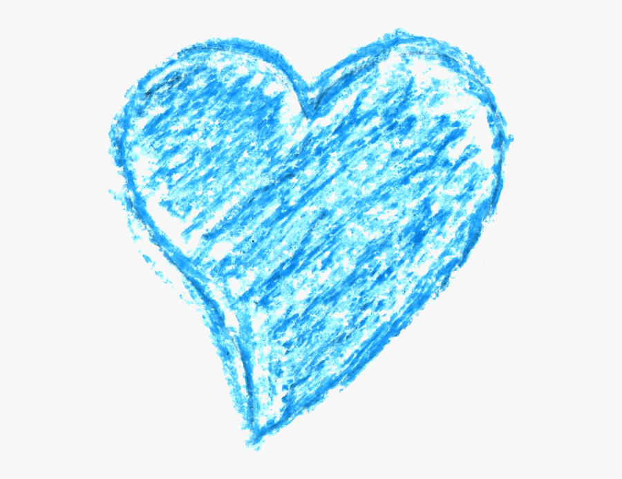 Blue Drawing Heart - Heart Blue Png Transparent, Transparent Clipart