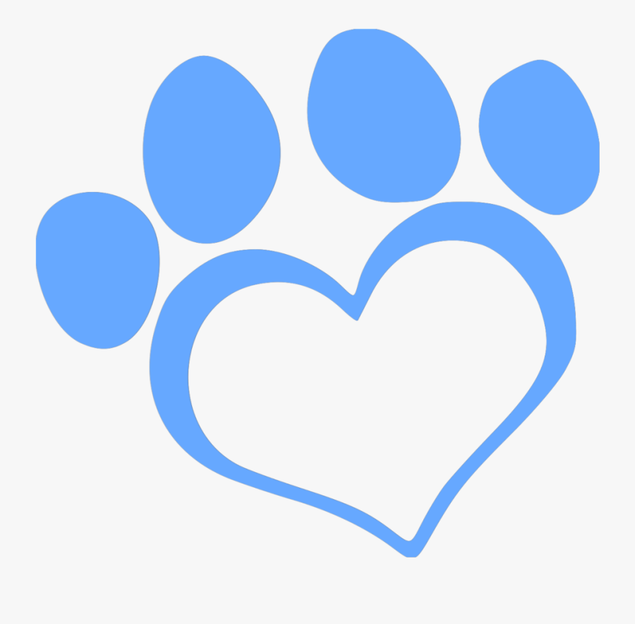Transparent Blue Paw Png - Heart Paw Print Clipart, Transparent Clipart