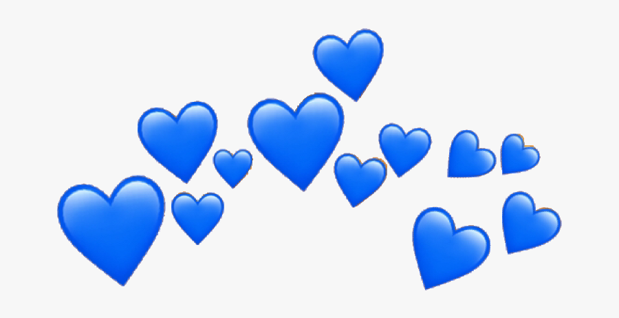 #blue #cute #aesthetic #blueaesthetic #heart #hearts - Black Heart Crown Png, Transparent Clipart