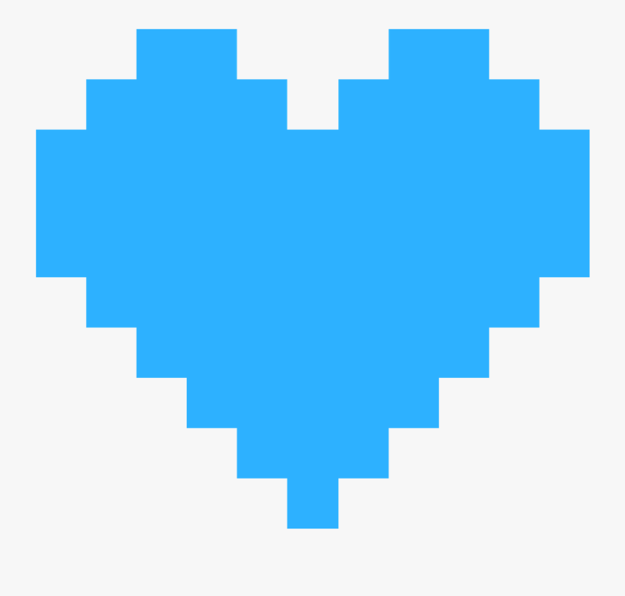 Heart Blue Free Download - Pixel Heart Png, Transparent Clipart