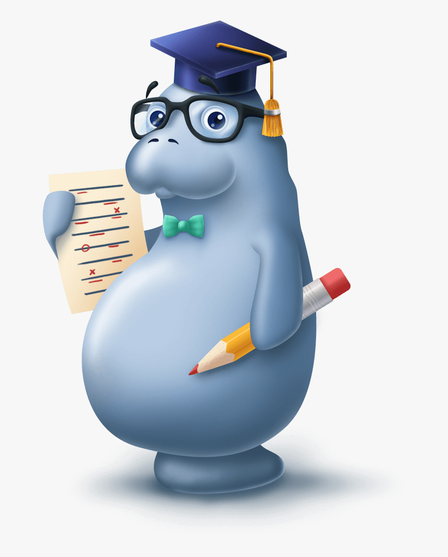 Editing Manatee - Manatee In Graduation Cap, Transparent Clipart