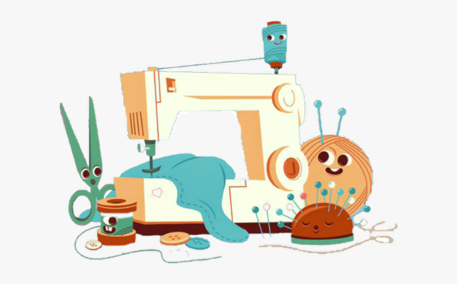 Freetoedit Scsewingmachine Sewingmachine - Cartoon, Transparent Clipart