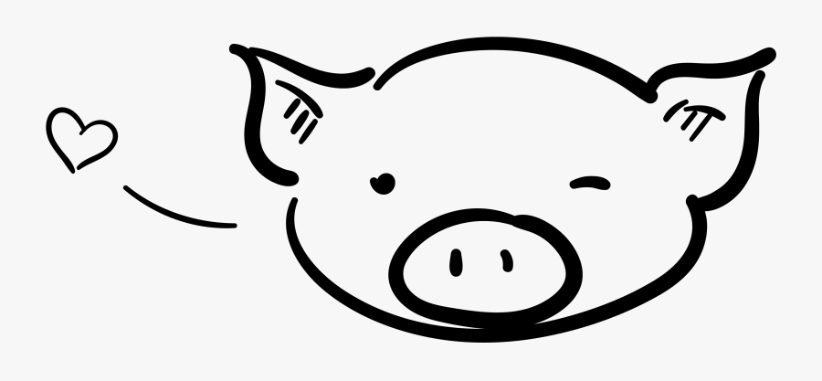 Pig Kiss Wink, Transparent Clipart