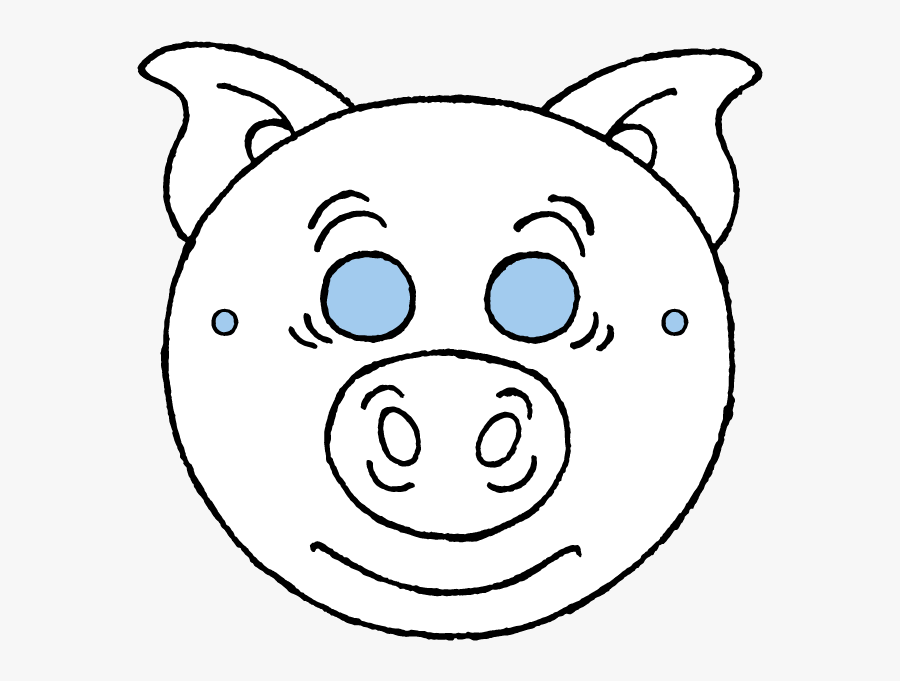 Pig Mask Colouring Page Drawing Picture 01k - Masker Varken Knutselen, Transparent Clipart