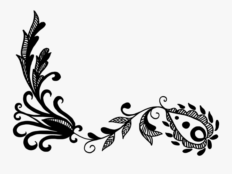 Black And White,botany,design,clip Art,ornament,vascular - Vector Image Png Format, Transparent Clipart