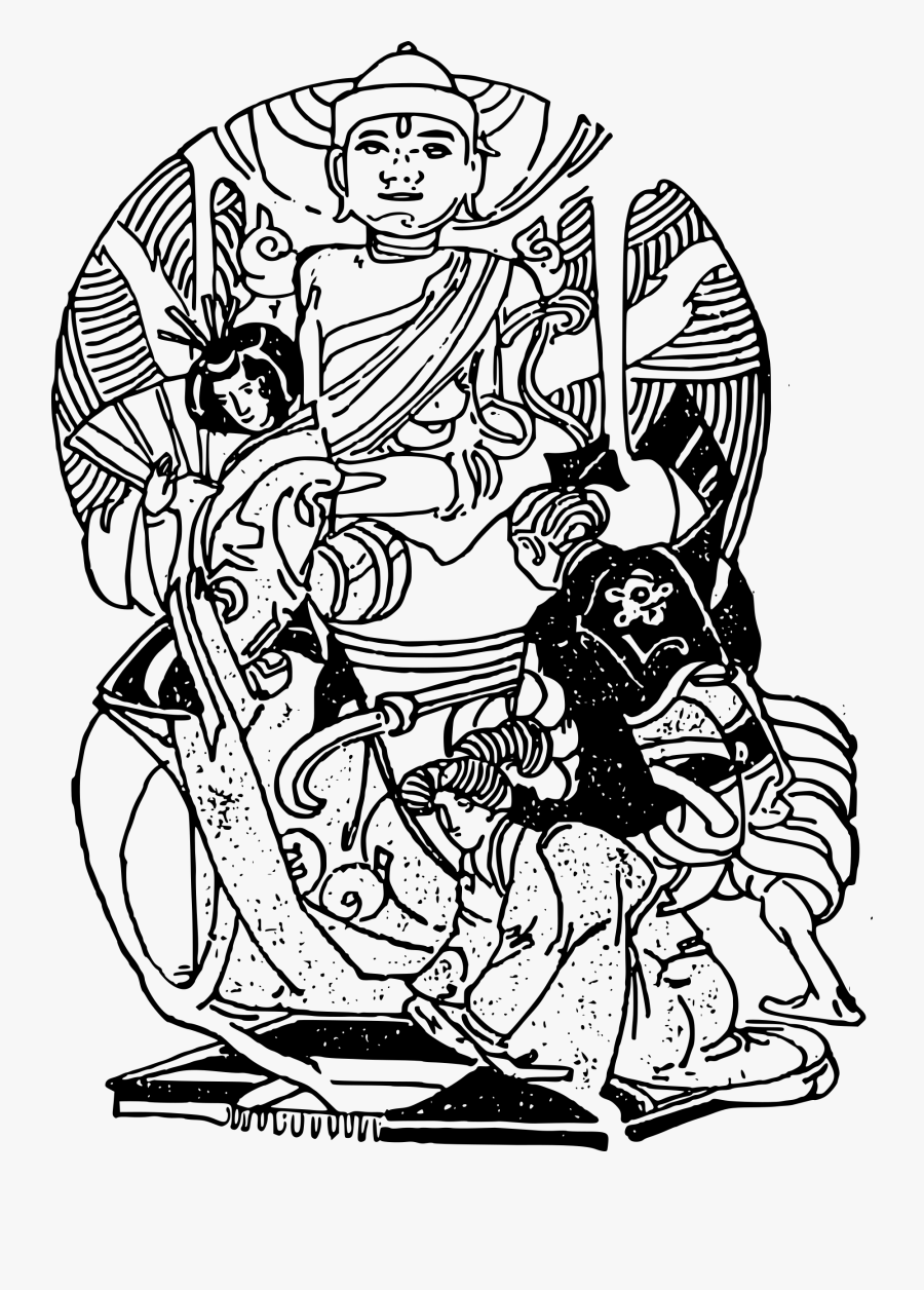 Drawing Samurai Sitting - Clip Art, Transparent Clipart