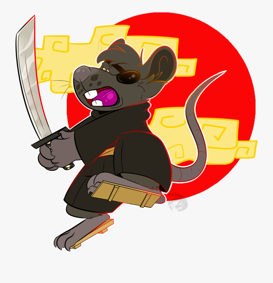 Mouse Samurai - Cartoon, Transparent Clipart