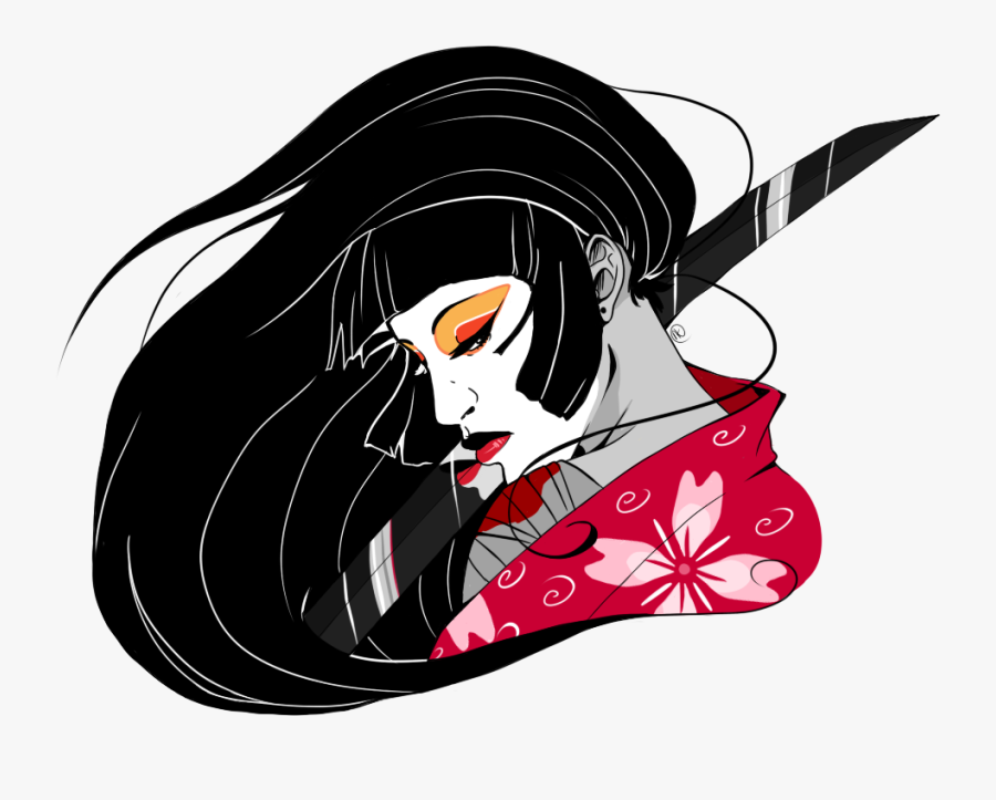 Transparent Tattoo Girl Png - Samurai Woman Tattoo Design, Transparent Clipart