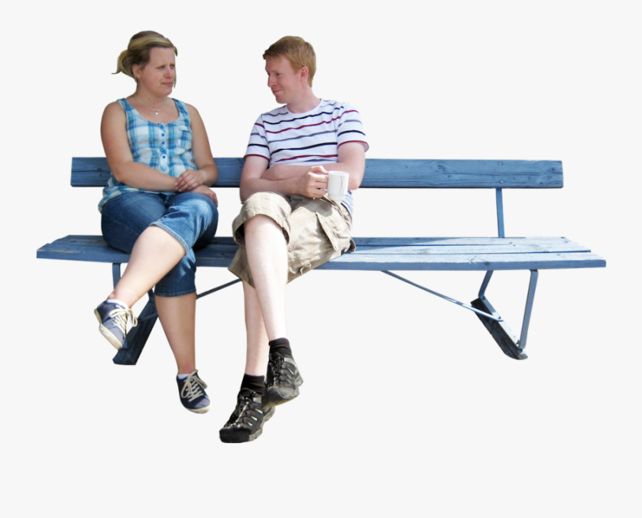 Sitting Park Bench Png Image - Couple Sitting On Bench Png, Transparent Clipart
