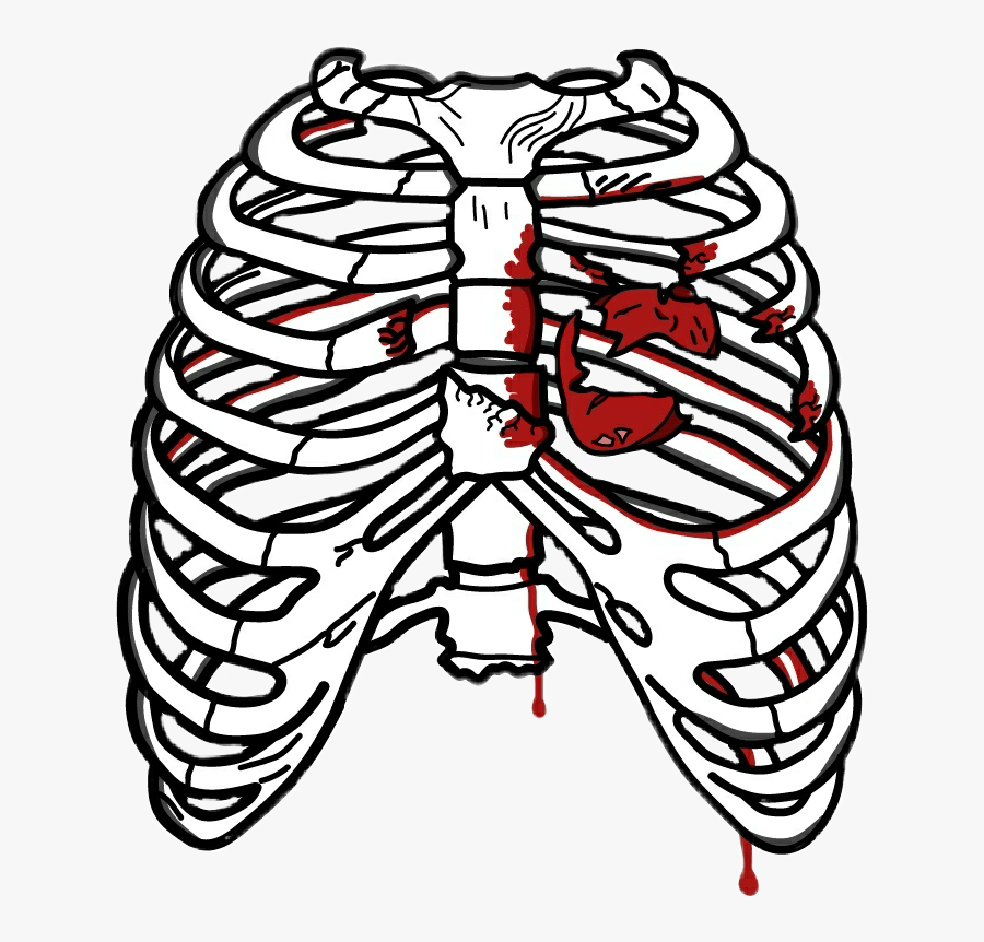 #ribs #brokenheart #brokenlove #love #heartbreak #heart - Tattoo, Transparent Clipart