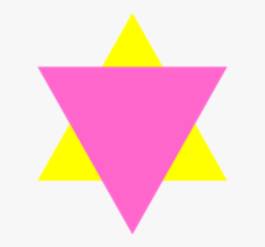 The Pink Triangle Overlapping A Yellow Triangle Was - Yellow Triangle Over A Green Triangle Holocaust, Transparent Clipart