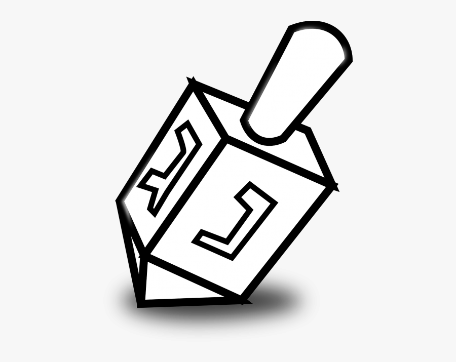 Hanukkah Hebrew Jewish Free Picture - Outline Of A Dreidel, Transparent Clipart