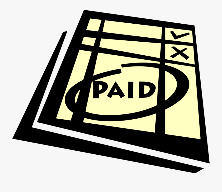 Vector Illustration Of Financial Record Paid Invoice - Invoice Clip Art