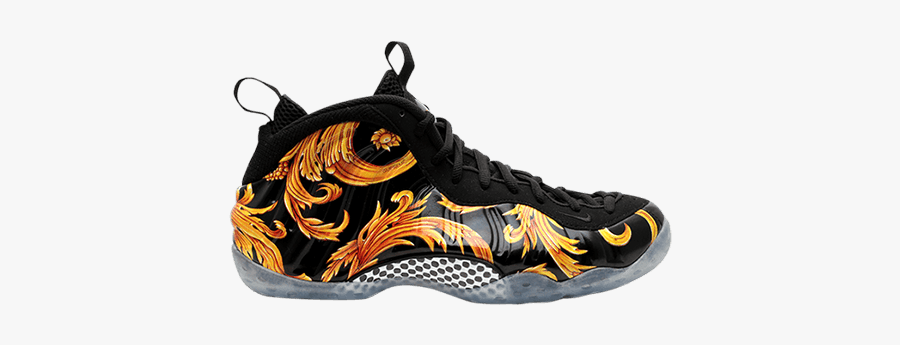Clip Art Shoes Hanging On Power Line - Foamposite Black Supreme, Transparent Clipart