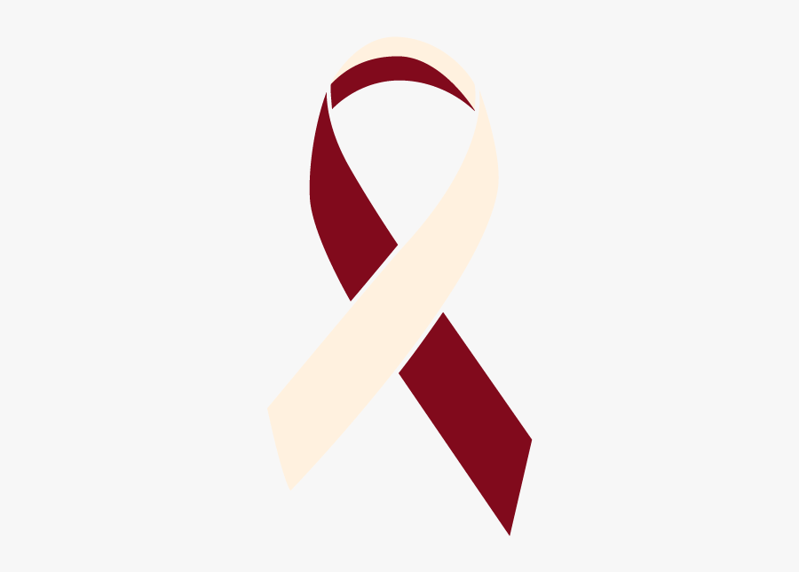 Burgundy And Ivory Colored Oral Cancer Ribbon - Oral Cancer Logo, Transparent Clipart