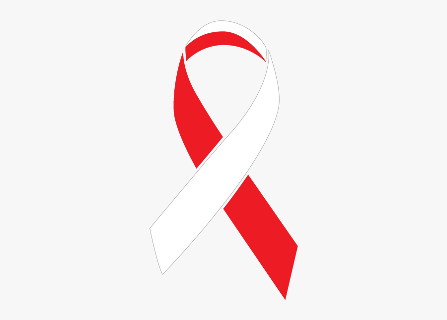 Red And White Colored Squamous Cell Carcinoma Ribbon - Oral Cancer Logo, Transparent Clipart