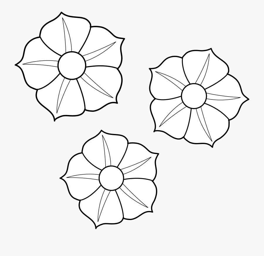 Flower Clip Art Coloring Pages, Transparent Clipart