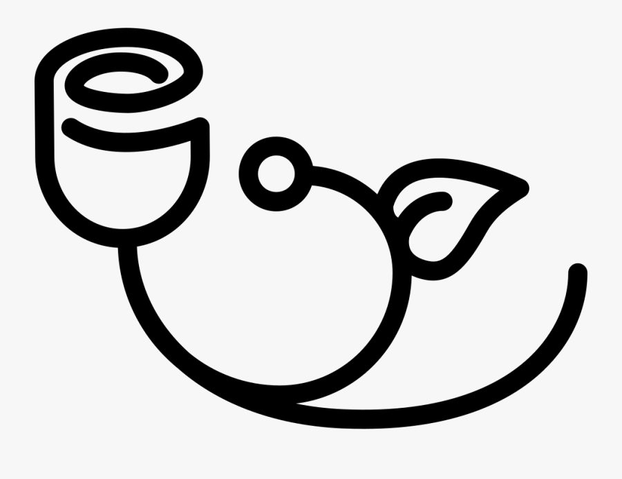 Bell Flower With Leaf Outline Comments - Flower Bell Outline, Transparent Clipart