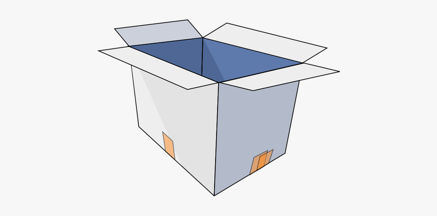 Vector Image Of Cardboard Box Open Upright - Box Clip Art, Transparent Clipart