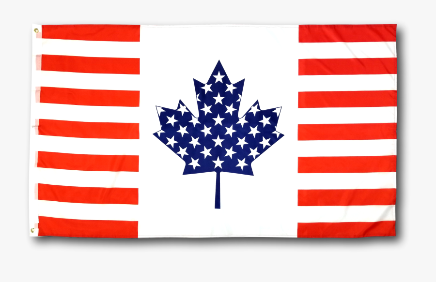 Canadian And American Flag Together, Transparent Clipart