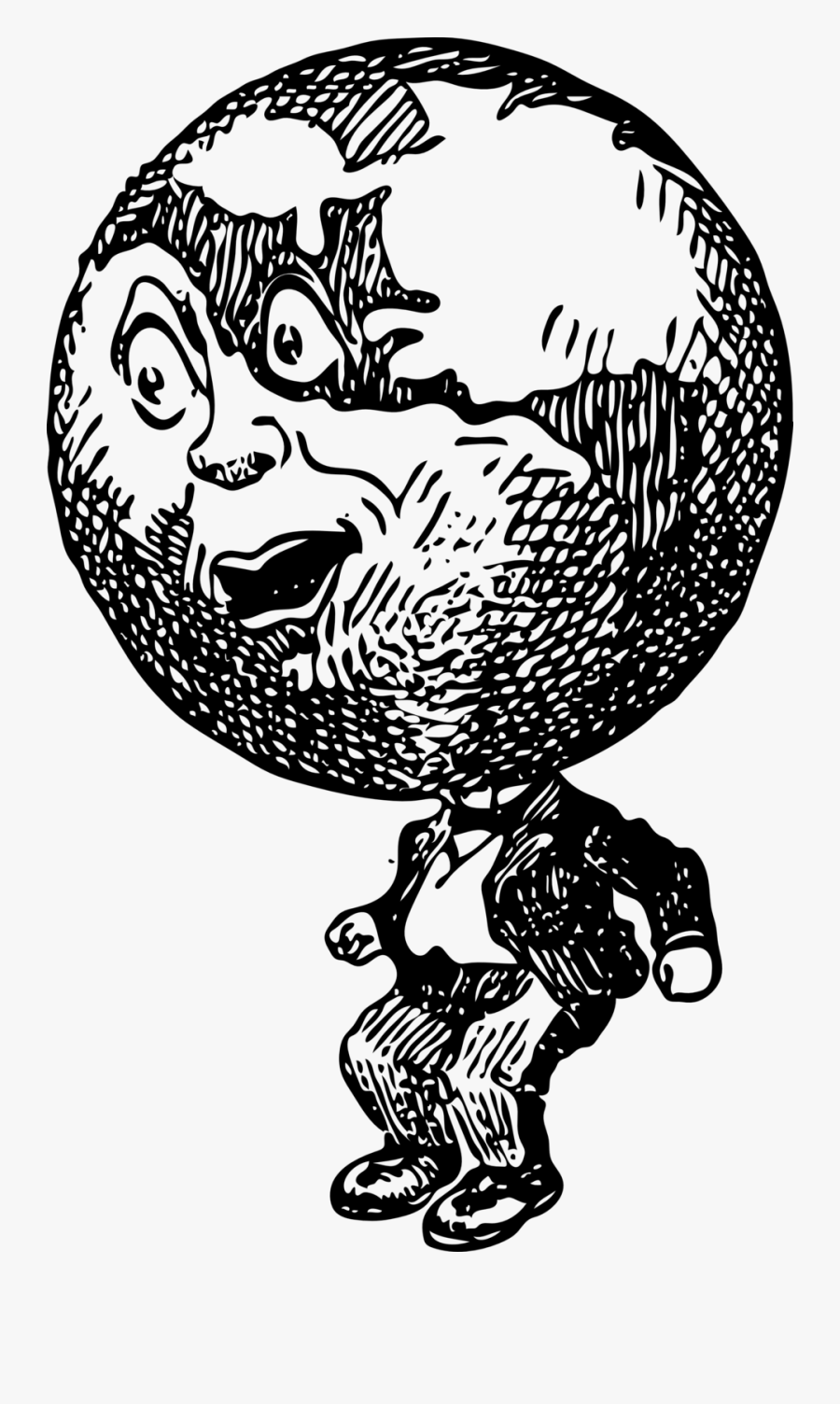 Earth Drawing With Face, Transparent Clipart