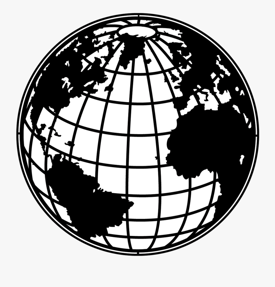 Apollo Globe - A - Me-2491 - Earth Black And White Latitude Longitude, Transparent Clipart