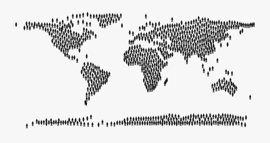 Transparent World Map Clipart Black And White - Vector World Map Eps, Transparent Clipart
