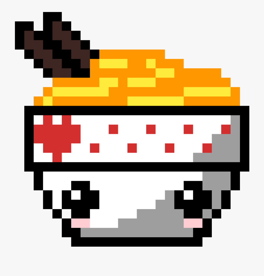 Pixel Art Kawaii Food, Transparent Clipart