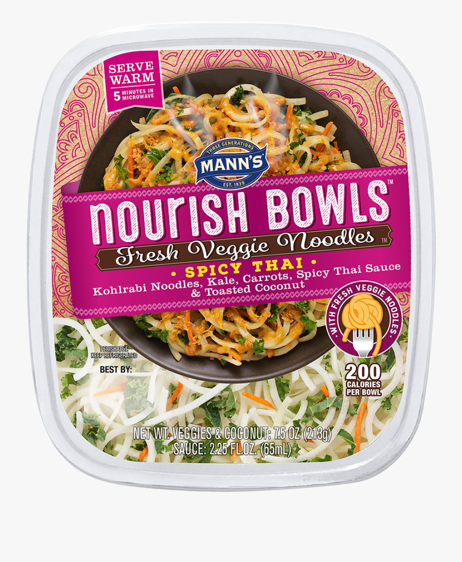 Clip Art Pink Noodles - Nourish Bowls Spicy Thai, Transparent Clipart