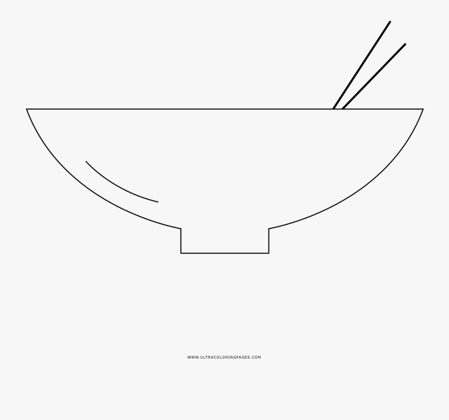 Noodle Bowl Coloring Page - Line Art, Transparent Clipart