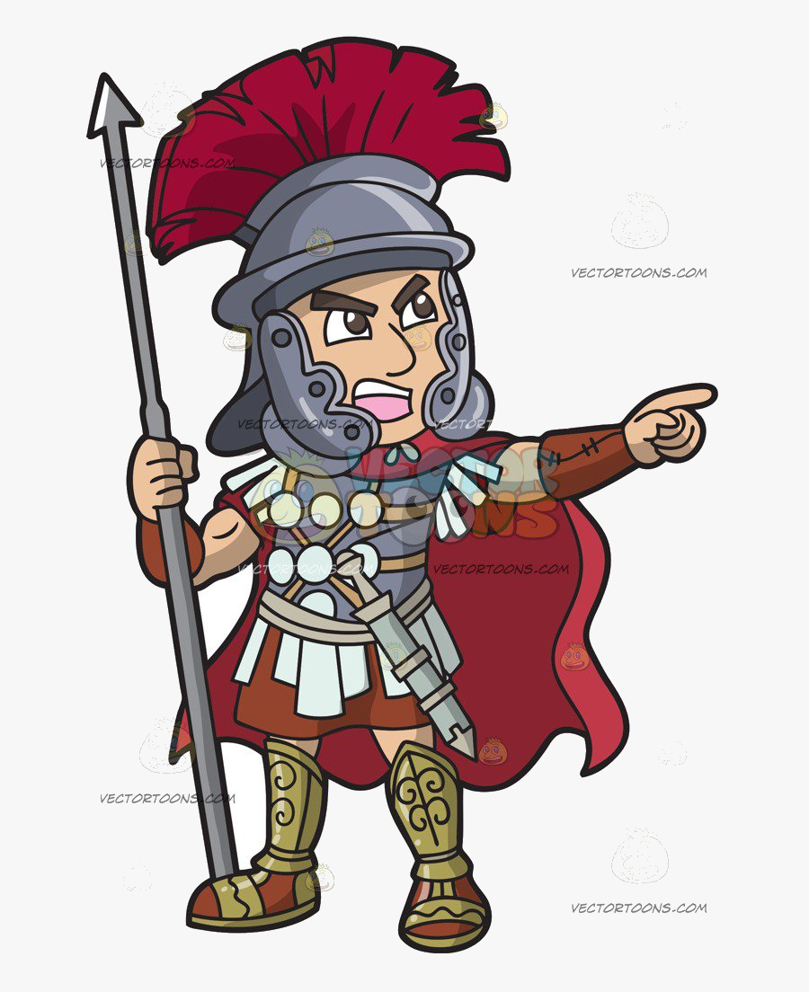 Soldier Roman Clipart Transparent Png - Roman Soldier Leader Cartoon, Transparent Clipart