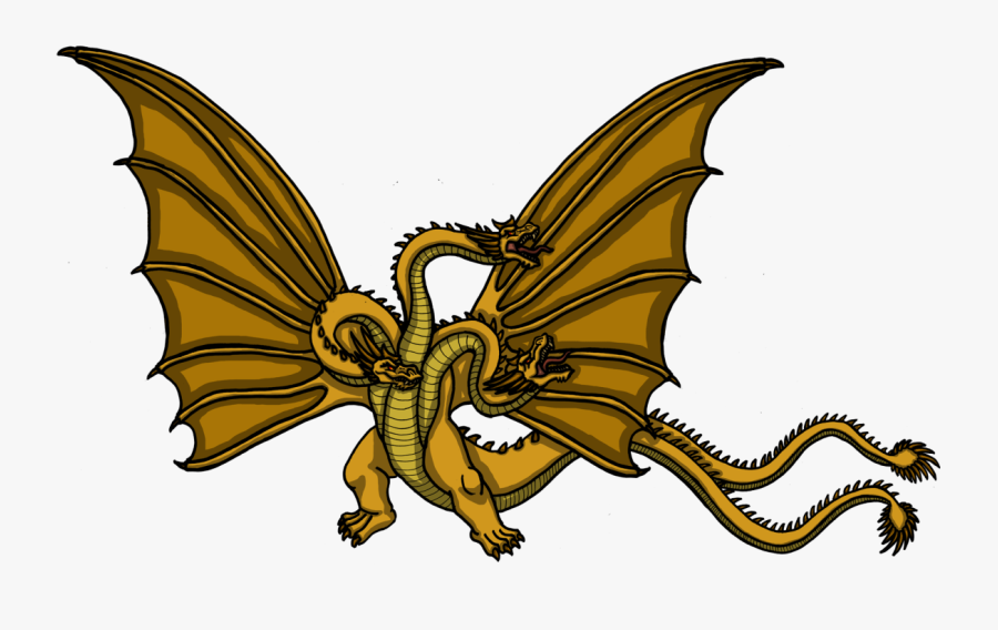 Iconic Characters Of Horror Fiction - Godzilla King Ghidorah Cartoon, Transparent Clipart